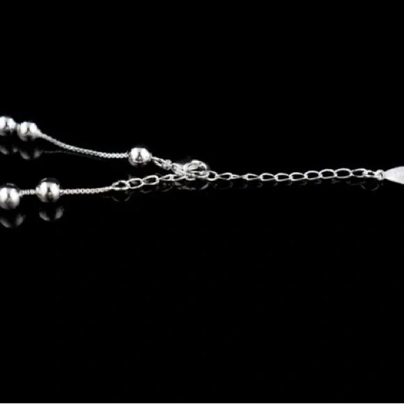 925 Sterling Silver Anklet Chain Hollow Ball Pendant Anklets Bracelet Chain - Picture 6 of 9